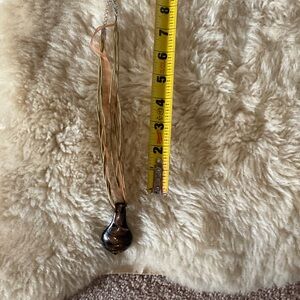 Brown and Deep Puple Handblown Glass Pendant